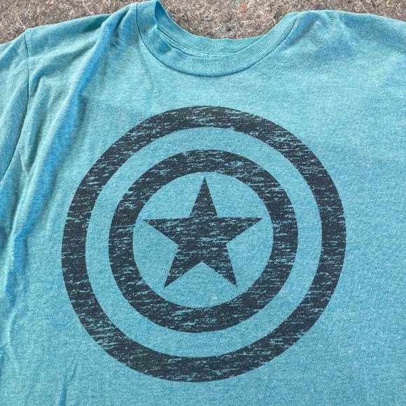 Marvel Avengers Captain America Mens Blue Short Sleeve T-Shirt Size M - Picture 2 of 8